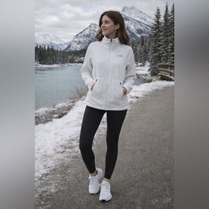 The North Face White Fleece Zip Jacket – NWOT, Plush Interior Size S (19–20” PTP